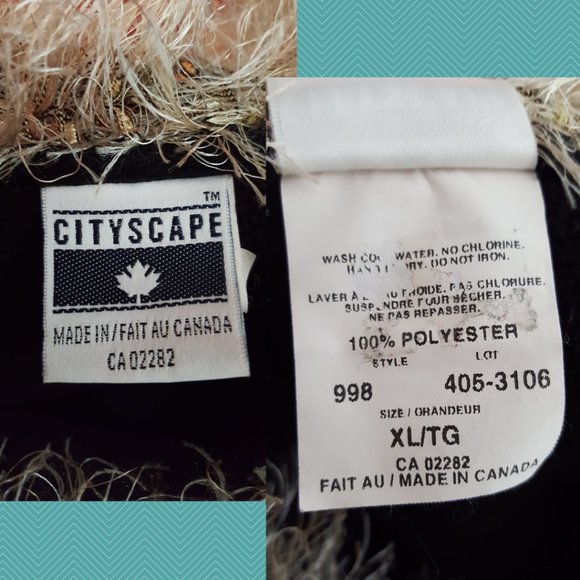 Cityscape Black Fleece Jasper Canada Embroidered Pullover w/ Faux Fur Collar - Picture 6 of 6
